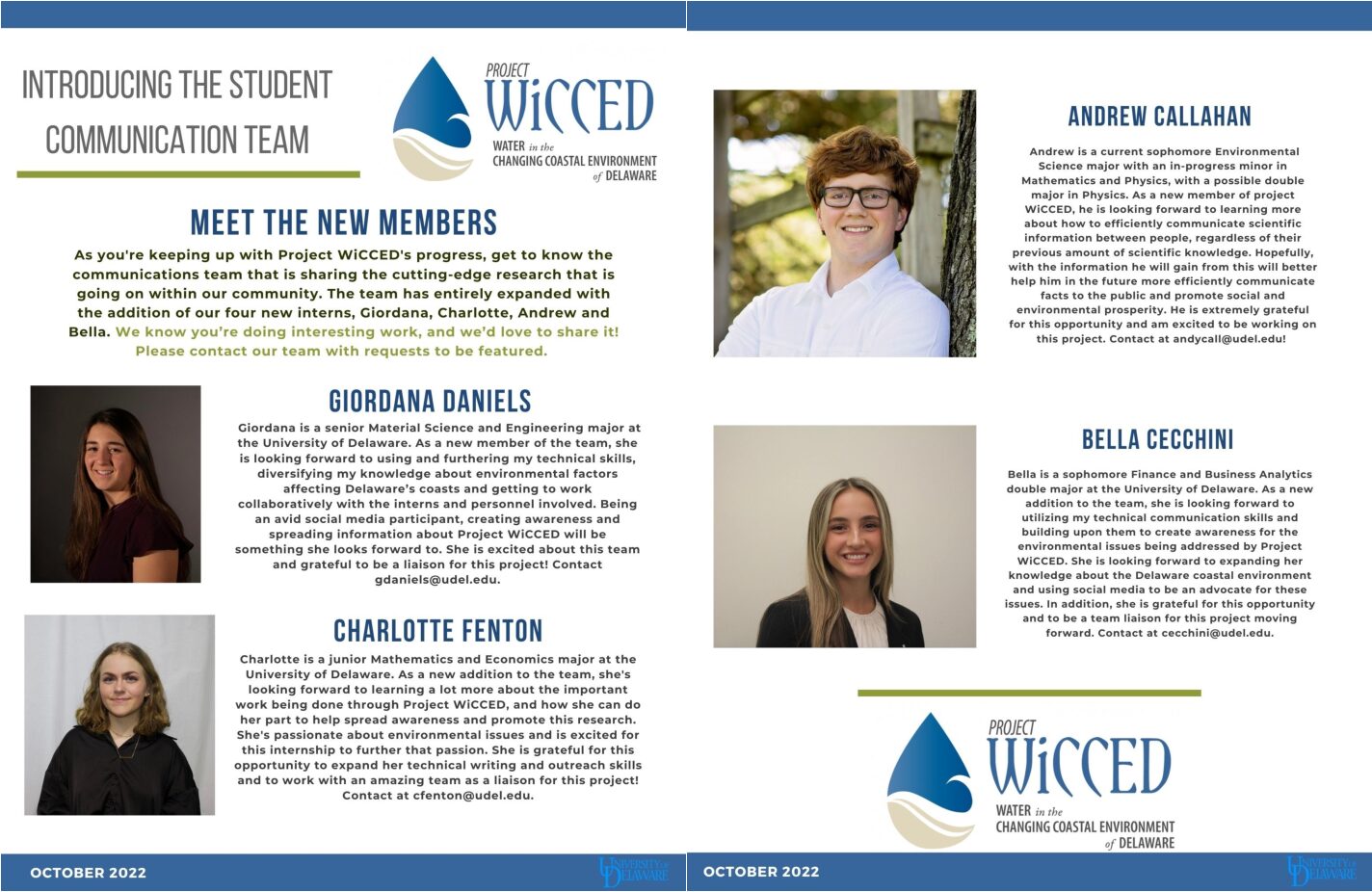 2022 Project WiCCED Communications Intern Newsletter
